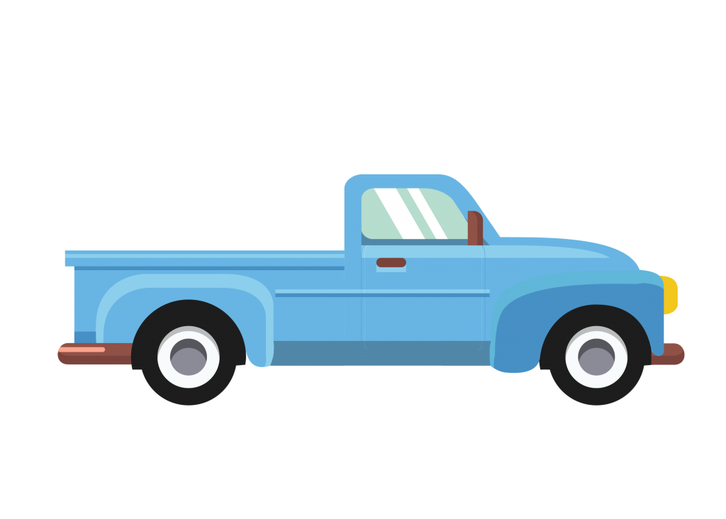 old blue truck